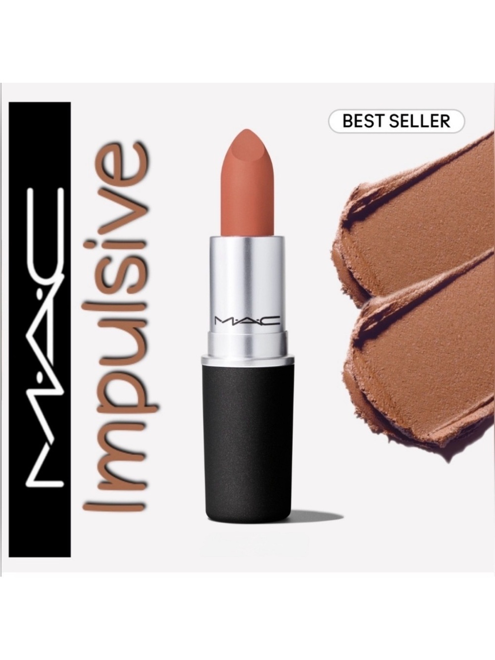 Mac Cosmetics Powder Kiss Lipstick Impulsive Mid Tone Nude Brand New in Box